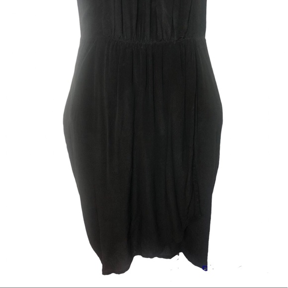 🌿 OXFORD 🌿 womans midi dress black 100% silk sleeveless size 6 - Picture 3 of 11
